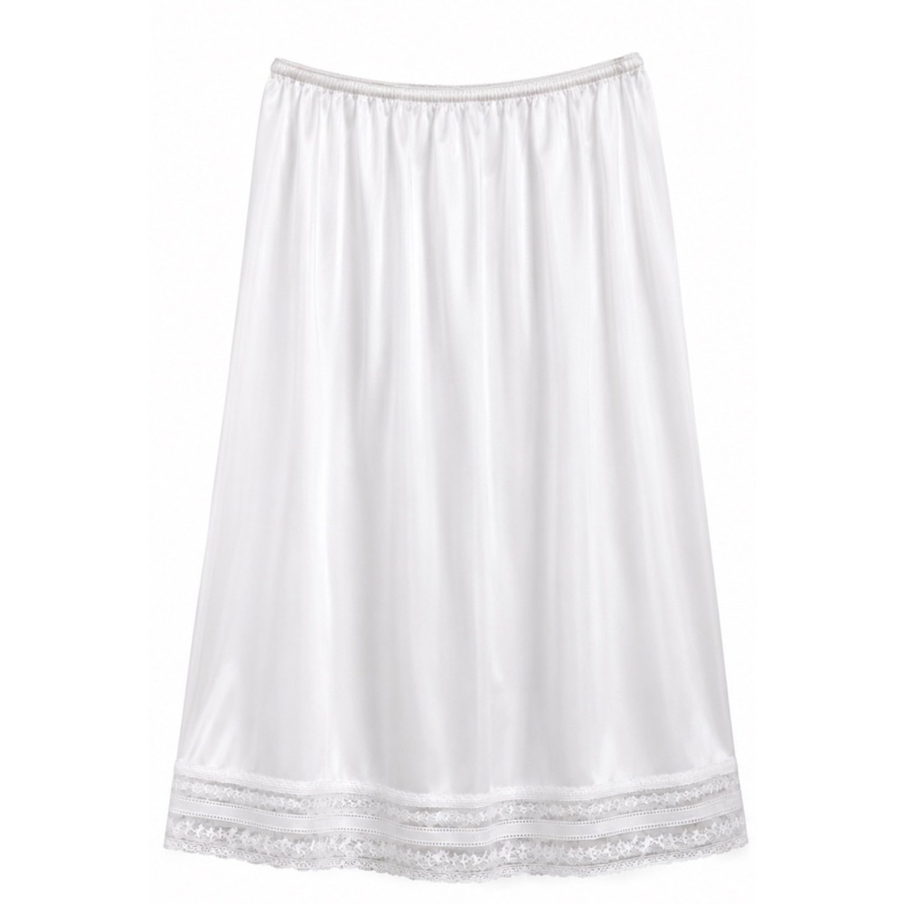Vintage White Half Slip Petticoat Lace Hem ILGWU Union Made USA Womens Medium 25